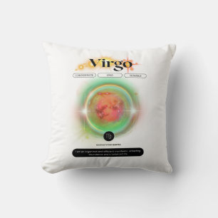Coussin Symbole moderne Zodiac Virgo Quote Élément Terre