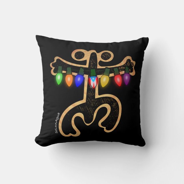 Coussin Symbole Porto Rico Xmas Coqui Taino Drapeau Boricu (Recto)