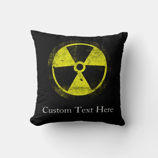 Coussin Symbole radioactif Grunge (Recto)