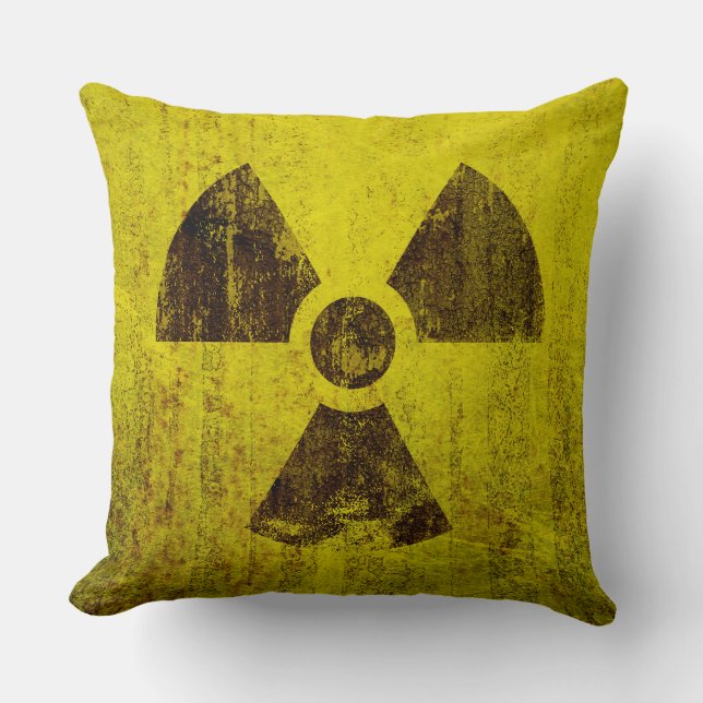 Coussin Symbole radioactif rouillé (Recto)