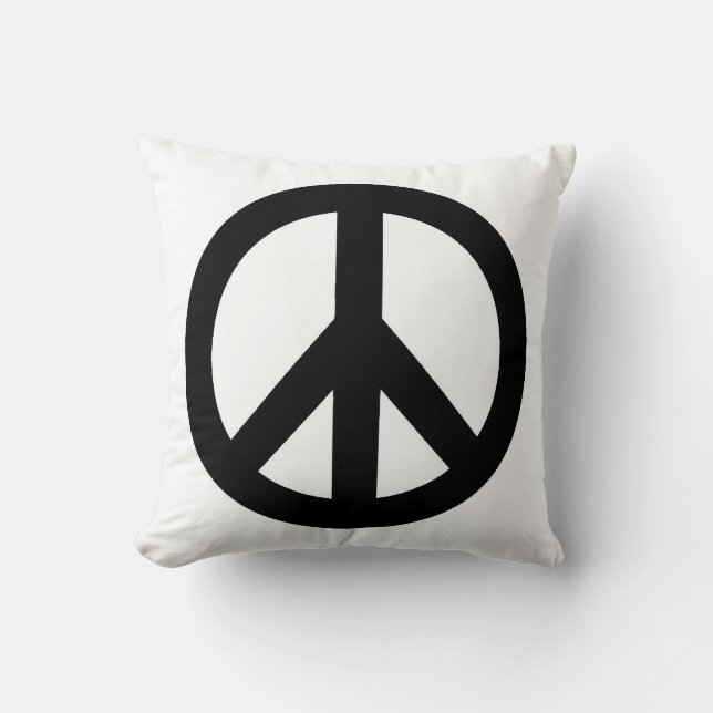 Coussin SYMBOLE SIGNIFICATIF DE LA PAIX BLANC Noir (Recto)