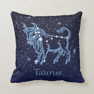 Coussin Symbole Taurus Constellation et Zodiaque avec éto