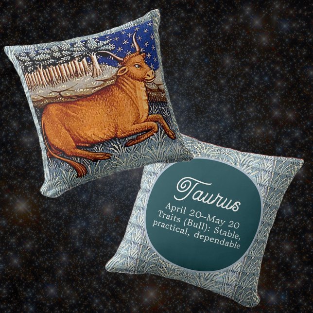 Coussin Symbole Taurus Zodiac Bull fête d'anniversaire (Créateur téléchargé)