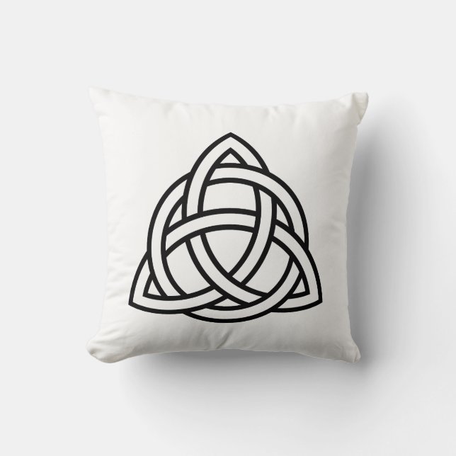 Coussin Symbole triquetra de noeud de trinité celtique (Recto)
