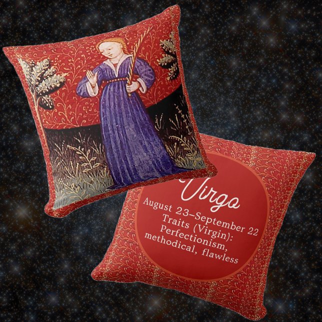 Coussin Symbole Virgin Zodiac fête d'anniversaire (Créateur téléchargé)
