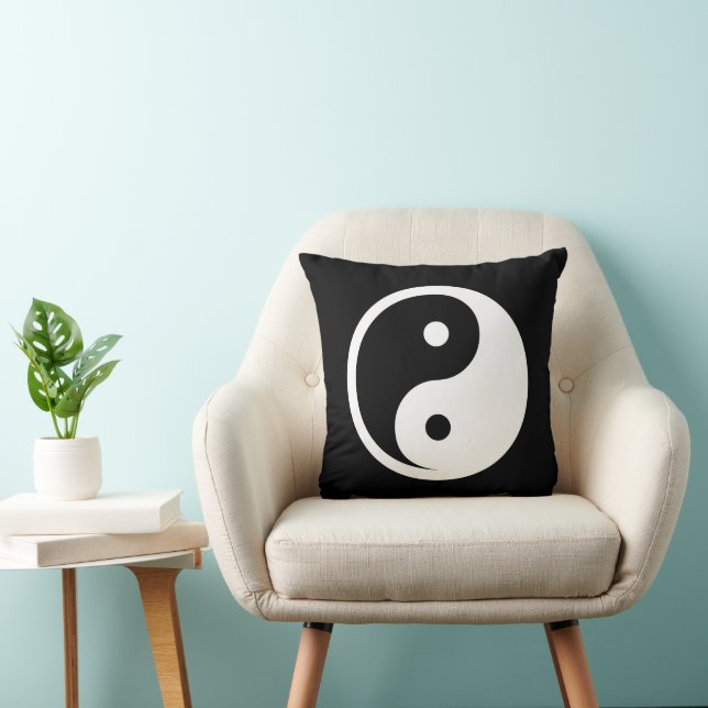 Coussin Symbole Yin Yang - tatouage solide design 2 (Chaise)