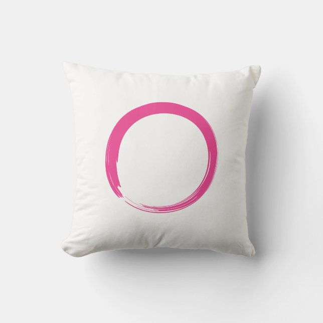 Coussin Symbole zen rose / Cercle Enso (Recto)