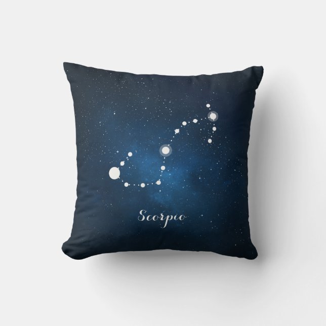 Coussin SYMBOLE Zodiaque D'Astrologie Nébula Bleue Scorpio (Recto)