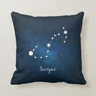 Coussin SYMBOLE Zodiaque D'Astrologie Nébula Bleue Scorpio