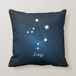 Coussin SYMBOLE Zodiaque D'Astrologie Nébula Libra Bleue