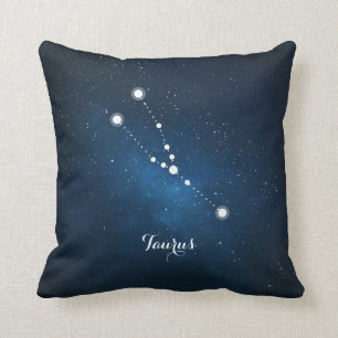 Coussin SYMBOLE Zodiaque D'Astrologie Nébula Taurus Bleu