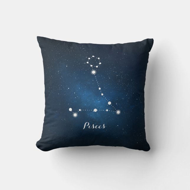Coussin SYMBOLE Zodiaque de la Nébula bleue d'Astrologie (Recto)
