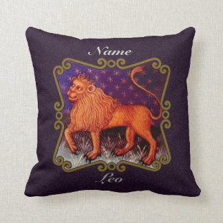 Coussin Symbole zodiaque Leo personnalisé, lion vintage