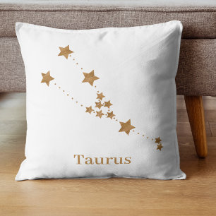 Coussin SYMBOLE Zodiaque Moderne Taurus Or   Élément Terre