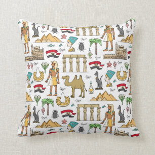 Coussin Symboles de couleur de motif de l'Egypte