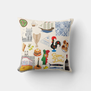 Coussin Symboles du Portugal pour les amoureux de voyage