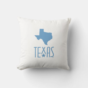 Coussin Symboles du Texas, état du Texas, bleu