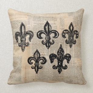 Coussin Symboles Fleur de Lis vintage Fleur de lis Art