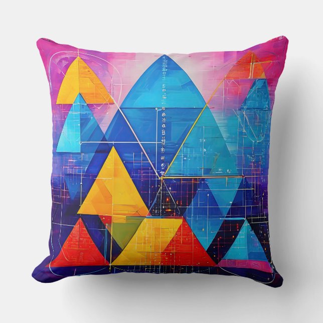 Coussin Symboles géométriques Abstrait #10 (Recto)