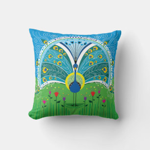 Coussin Symétrie de paon enchanteresse