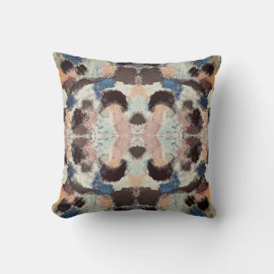 Coussin Symétrie Pastel Vibrant - Art Texturé Abstrait