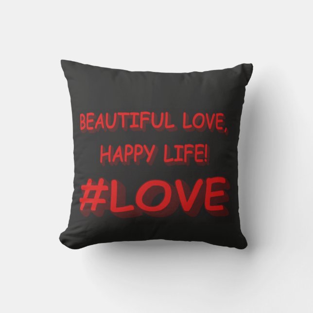 Coussin Sympa Conception d'expression "BEAU AMOUR". Comman (Recto)