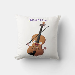 Coussin Sympa drôle violon personnage de dessin animé