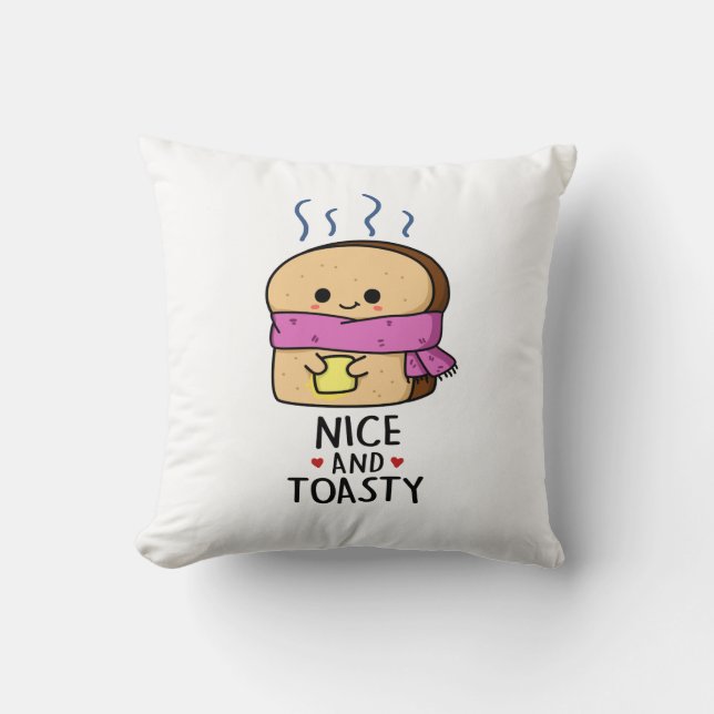 Coussin Sympa Et Toasty Funny Beurre De Toast Pun (Recto)