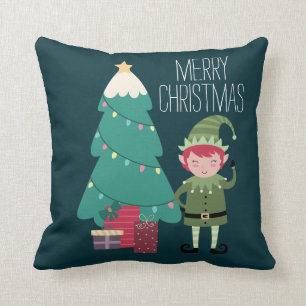Coussin Sympa Modern Funny moderne Noël Elf Tree Cadeau