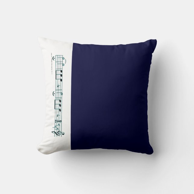 Coussin Symphonie Beethoven No 5 (Bleu) (Recto)