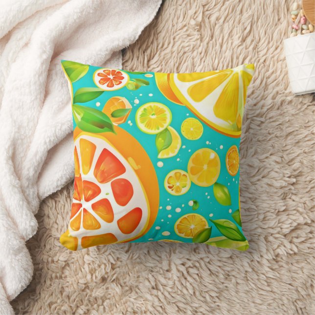 Coussin Symphonie d'agrumes : Un délice juteux (Couverture)
