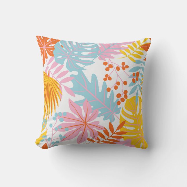 Coussin Symphonie de couleurs tropicales (Recto)