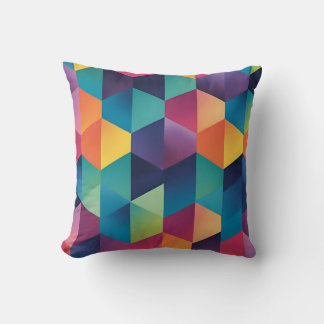 Coussin symphonie géométrique prismatique