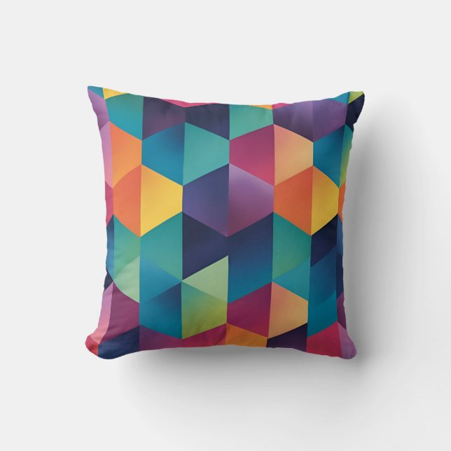 Coussin symphonie géométrique prismatique (Recto)