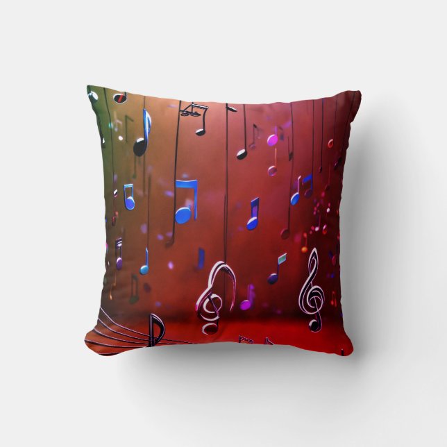 Coussin Symphonie vibrante : Conception musicale multi-cou (Recto)