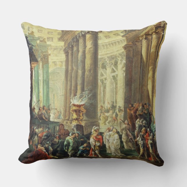 Coussin T28517 Capriccio d'un temple romain avec Alexandre (Recto)