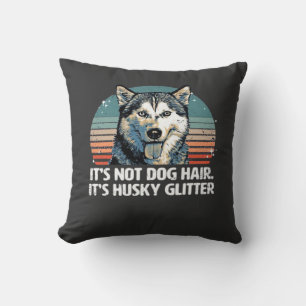 Coussin T- classique pailleté drôle et mignon chien husky 
