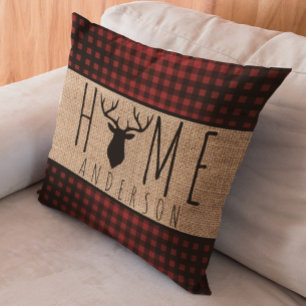Coussin T Familial Rustique Campagne Fausse Toile de Jute