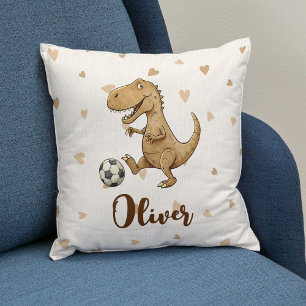 Coussin T-Rex Adorable Jouant au Football