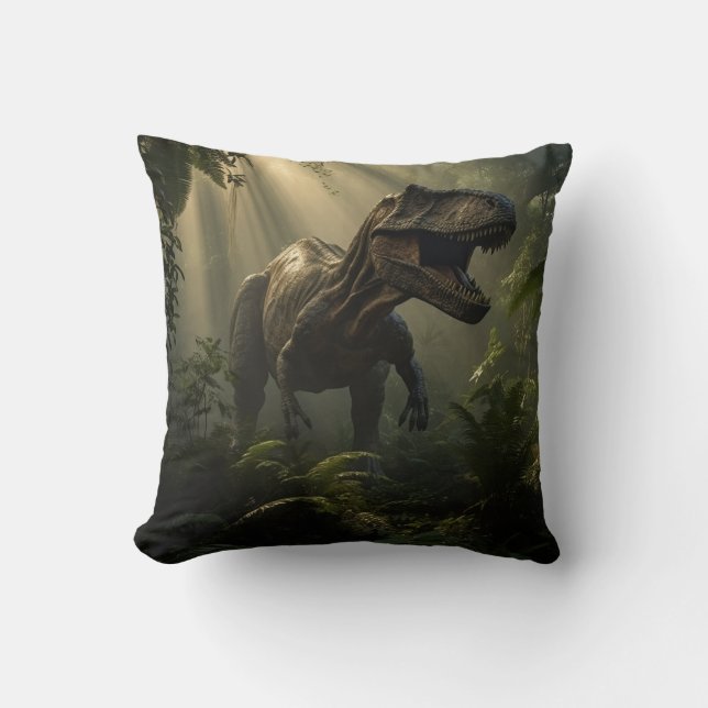 Coussin T-Rex de Dinosaure de ruelle préhistorique (Recto)