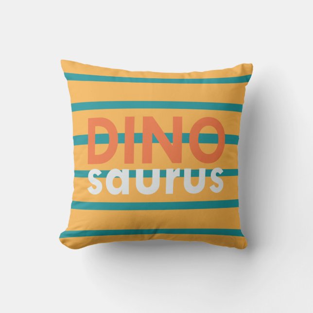 Coussin T-rex dinosaure dessin animé animal garçons coloré (Recto)