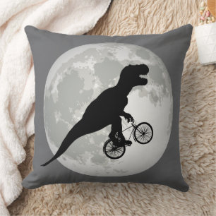 Coussin T-Rex drôle à vélo