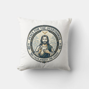Coussin T-Shirt Affirmations de santé mentale de Jésus Ins