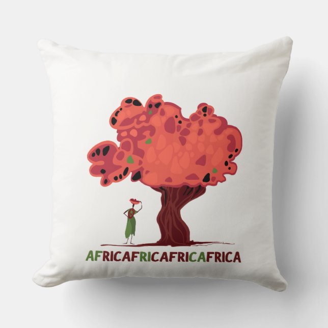 Coussin T-shirt avec acajou et femmes d'Afrique (Recto)