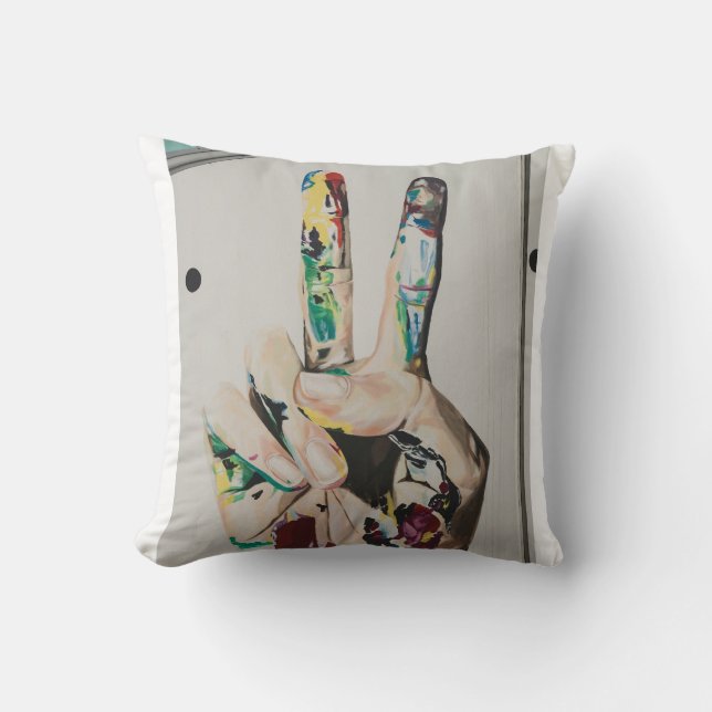 Coussin T-shirt basique avec graphique de main signe de pa (Recto)