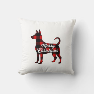 Coussin T-Shirt Cadeau à Carreaux Pomsky Noël Maman Papa (