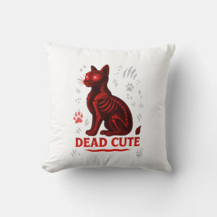 Coussin T-shirt chat d'Halloween 'Dead Cute'