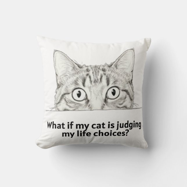Coussin T-shirt chat ironique pour les mamans de chats | C (Recto)