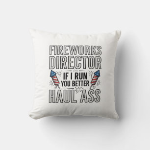 Coussin T-shirt citation patriotique drôle directeur de fe