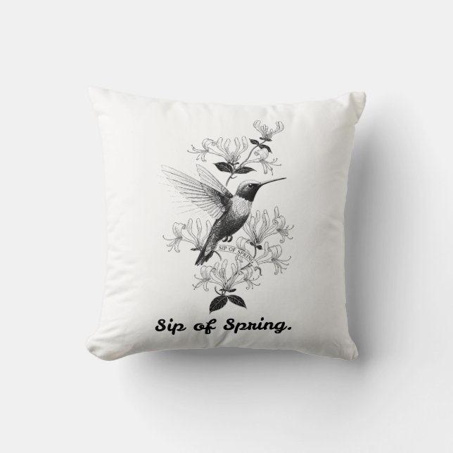 Coussin T-Shirt Colibri, Vigne de Chèvrefeuille (Recto)